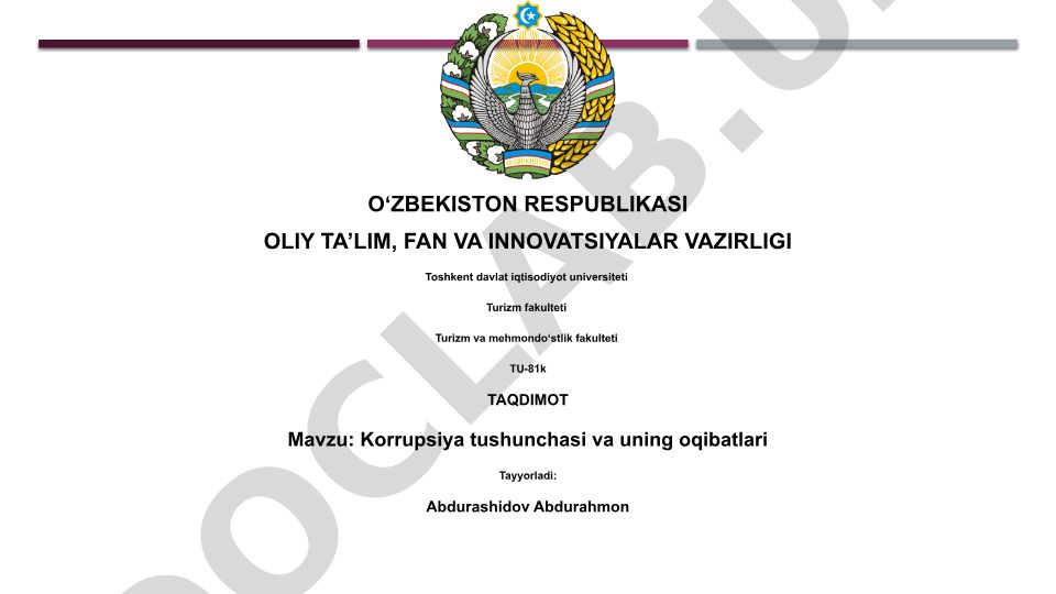 Korrupsiya tushunchasi va uning oqibatlari