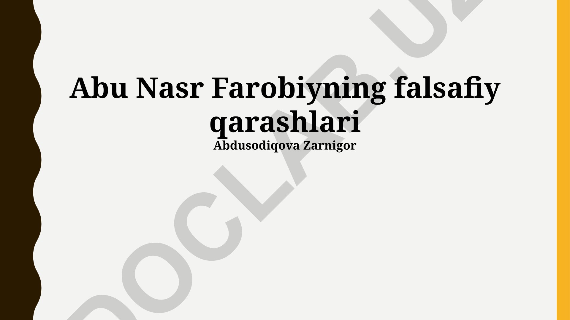 Abu Nasr Farobiyning falsafiy qarashlari