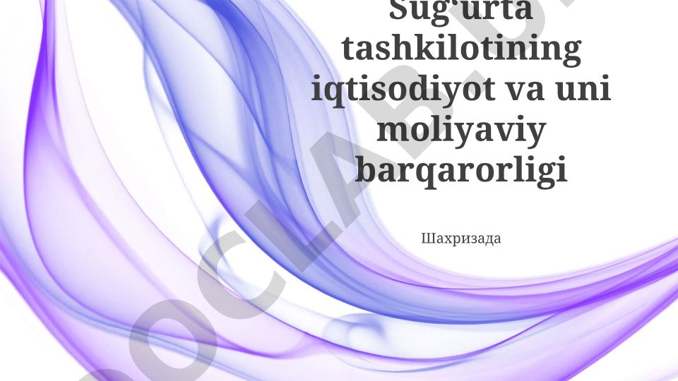 Sug'urta tashkilotining moliyaviy barqarorligi va kapital yetarliligi