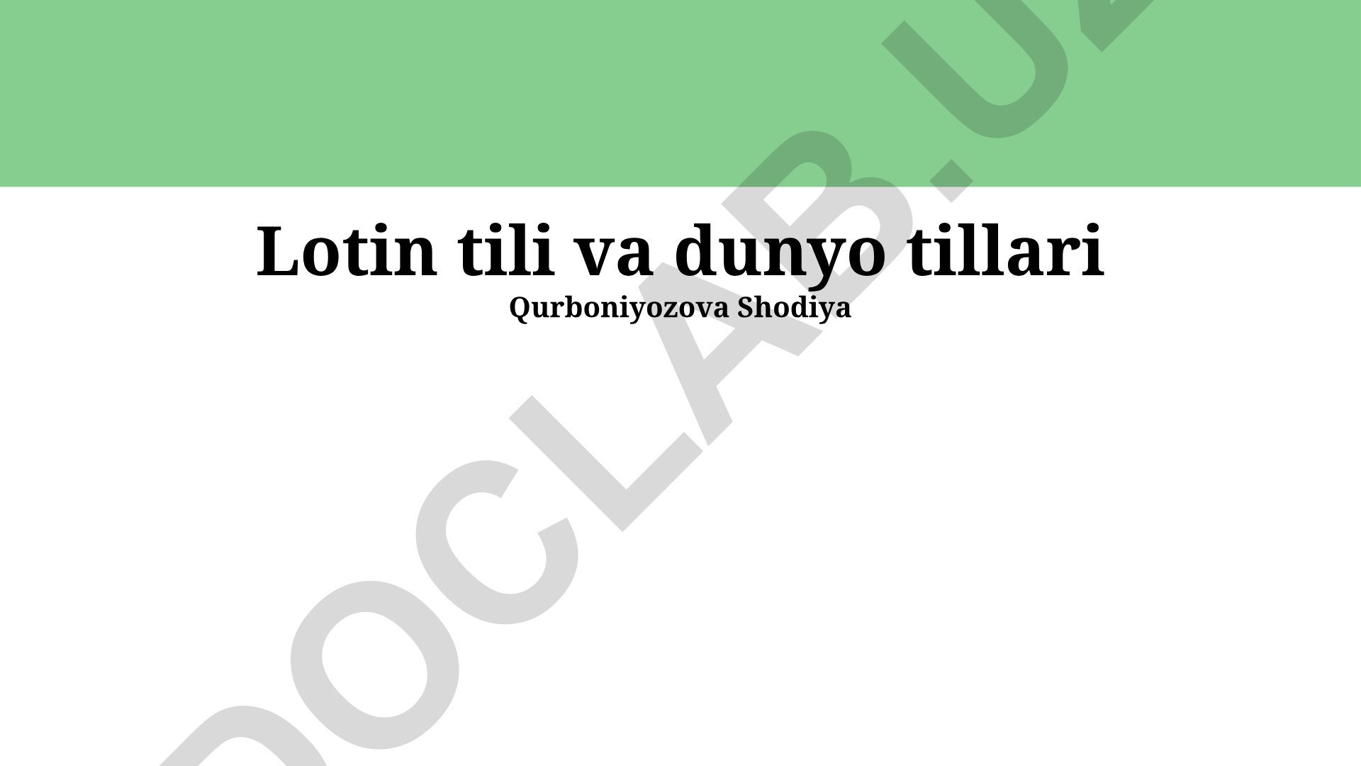 Lotin tili va dunyo tillari