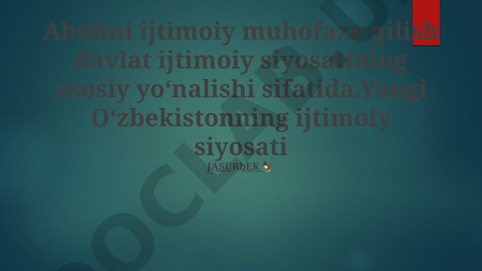 Aholini ijtimoiy himoya qilish O'zbekiston ijtimoiy siyosatida