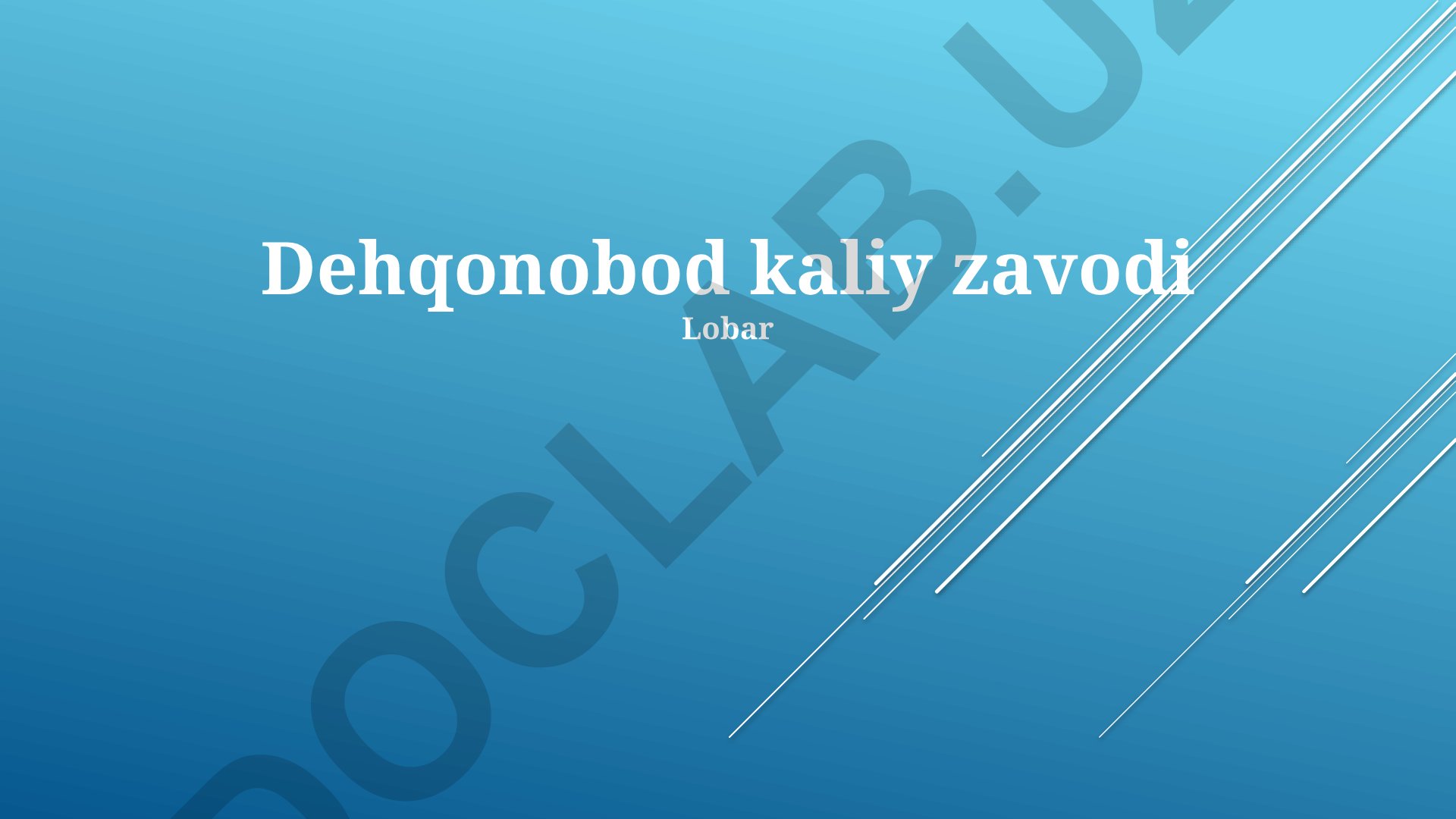 Dehqonobod kaliy zavodi iqtisodiy ahamiyati va kelajak rejalari