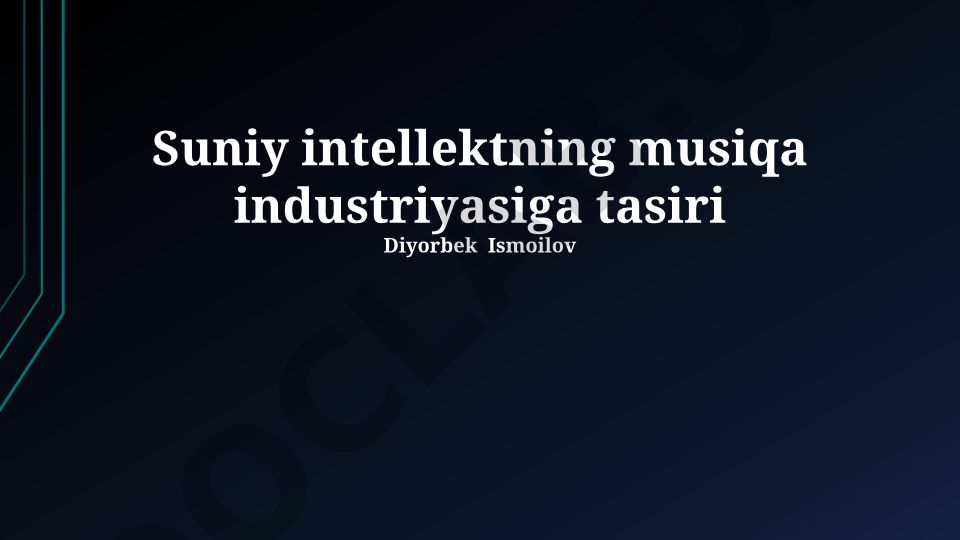 Suniy intellektning musiqa industriyasiga tasiri