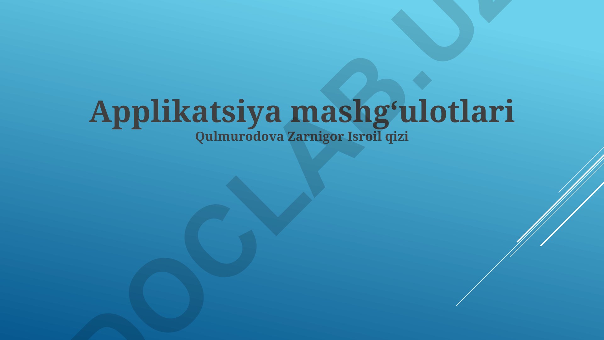 Ilovalar faolligini boshqarish, tahlil va turlari