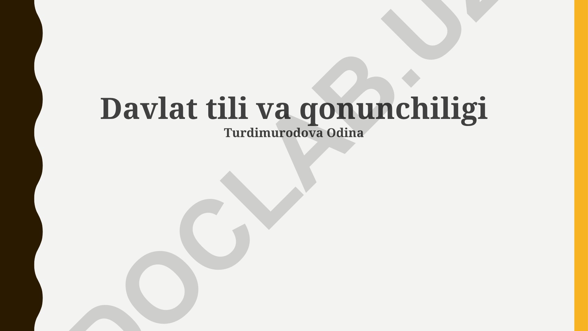 Davlat tili va qonunchilik