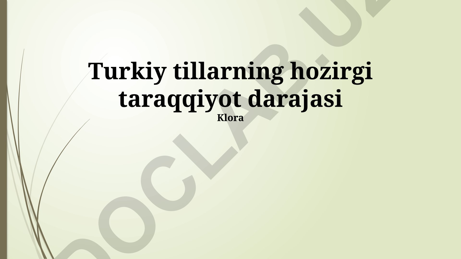 Turk tillarining hozirgi taraqqiyot darajasi va rivojlanish tendentsiyalari