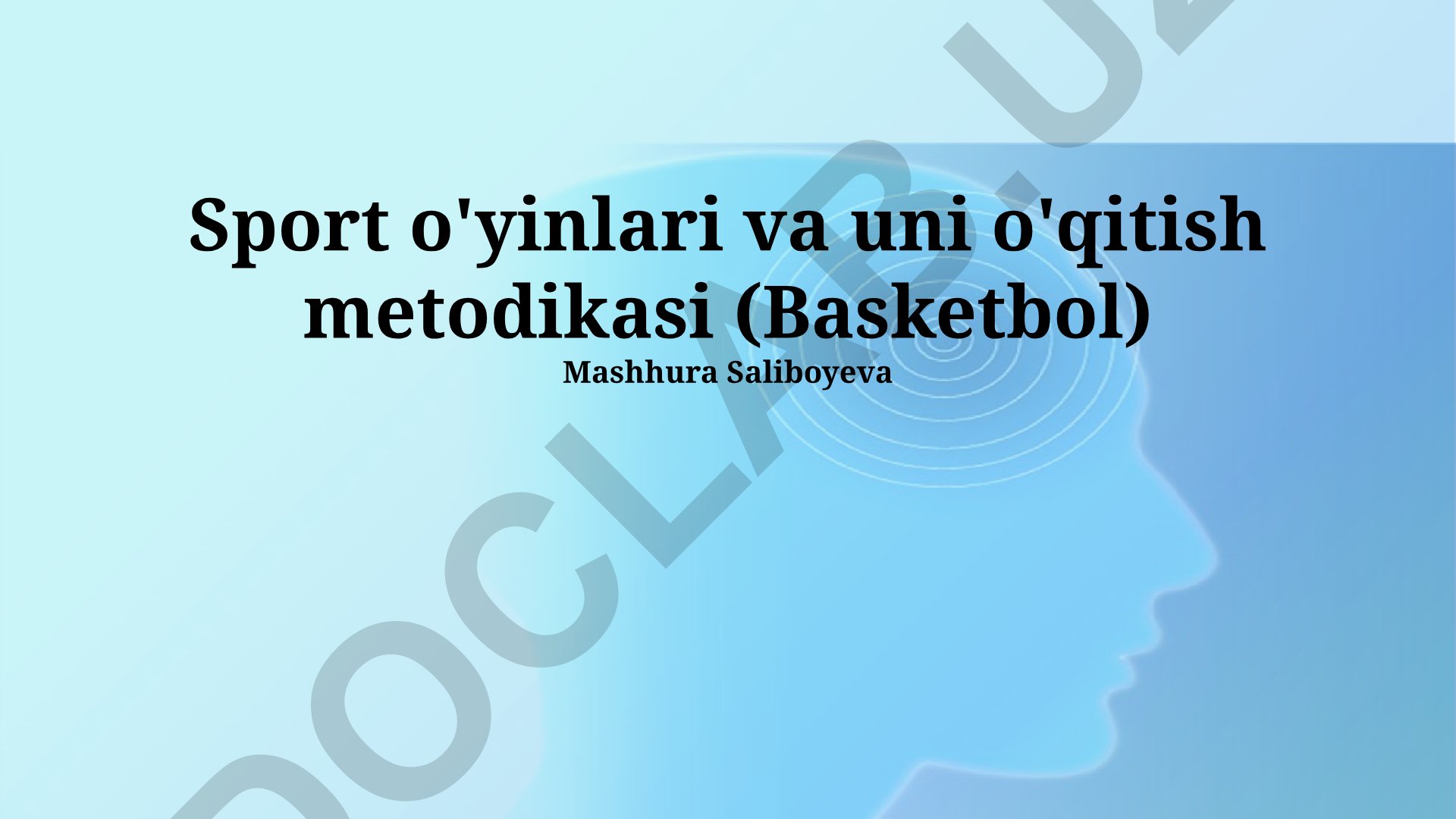 Sport o'yinlari va uni o'qitish metodikasi (Basketbol)