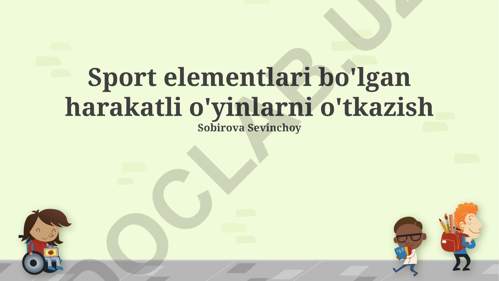 Sport elementlari bo'lgan harakatli o'yinlarni o'tkazish