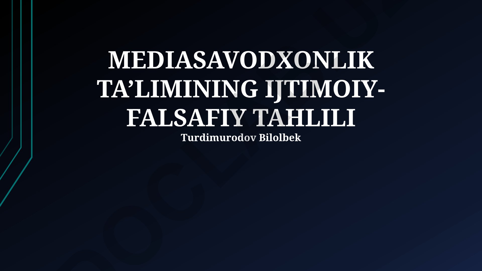 Mediasavodxonlik ta'limining ijtimoiy-falsafiy tahlili