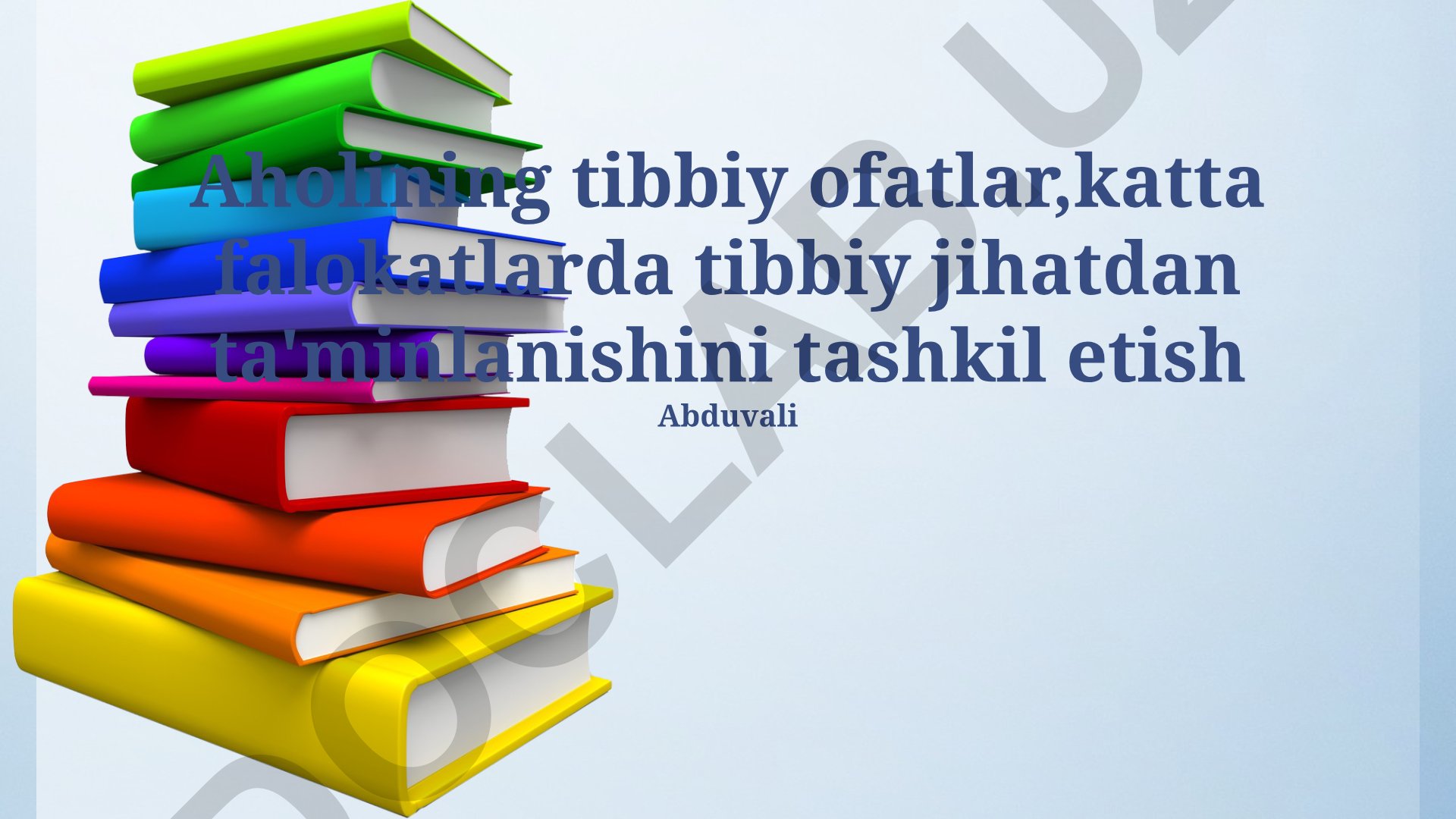 Favqulodda vaziyatlarda tibbiy yordam tashkil etish va boshqarish