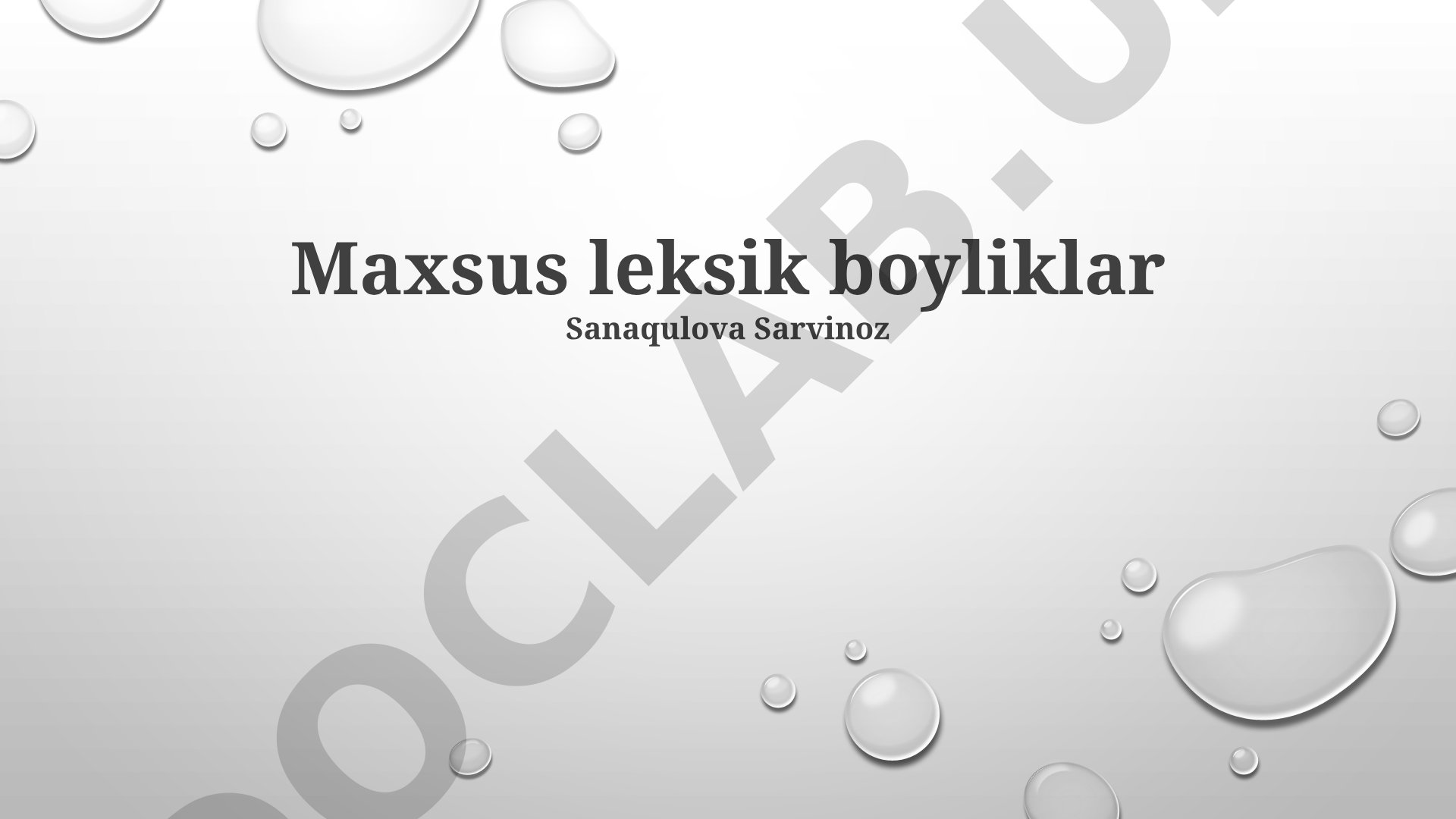 Maxsus leksik boyliklar