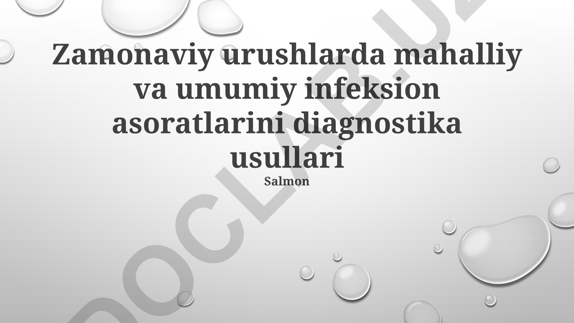 Zamonaviy urushlarda mahalliy va umumiy infeksion asoratlarini diagnostika usullari