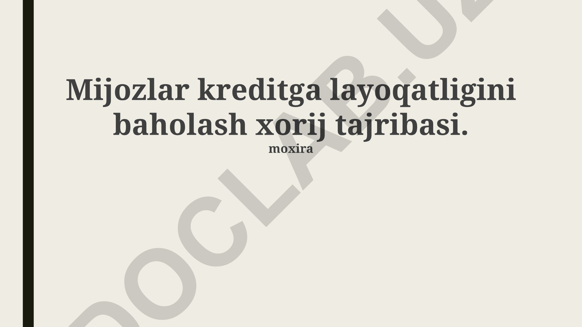 Mijozlar kreditga layoqatligini baholash xorij tajribasi