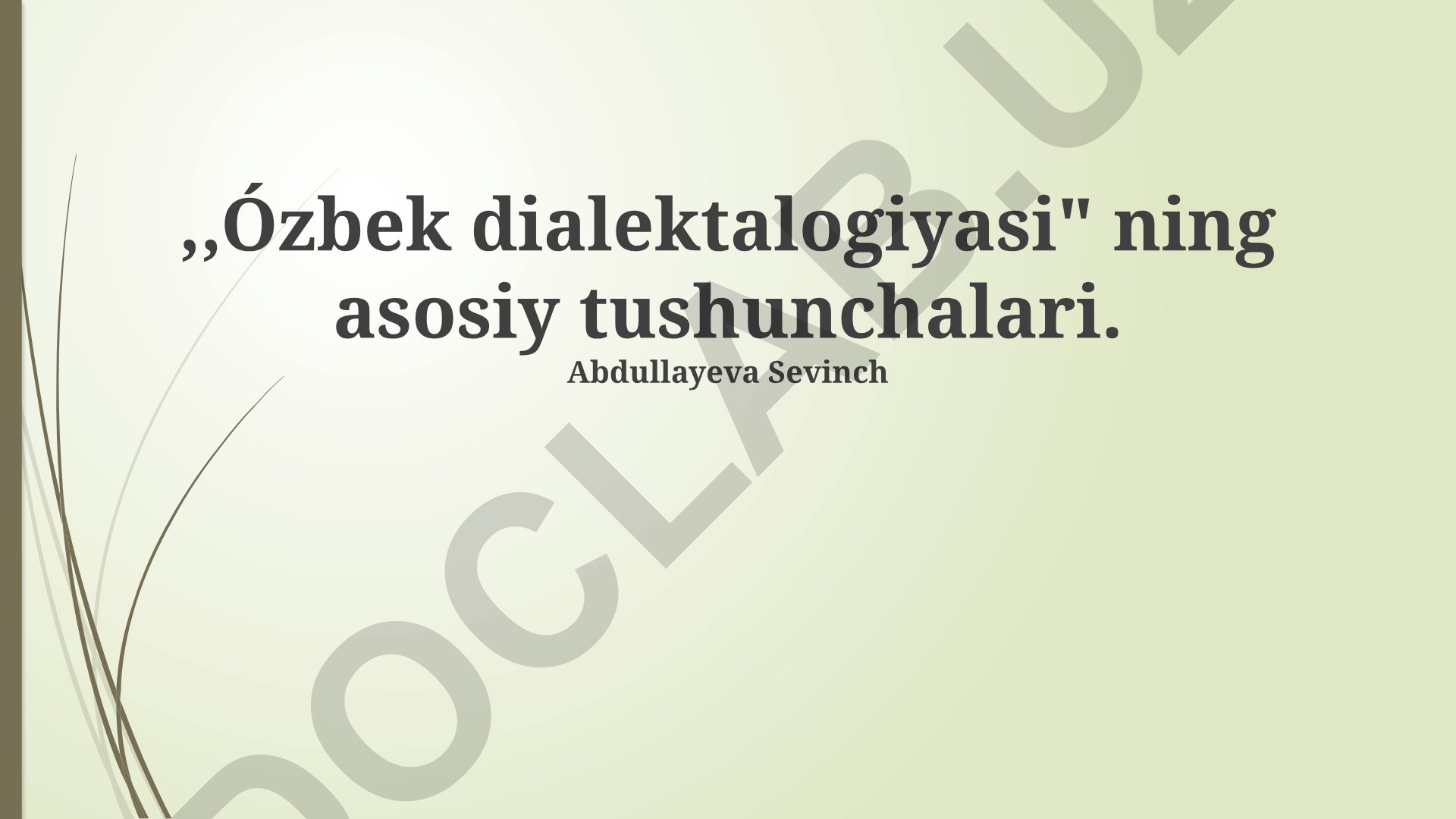 O'zbek dialektalogiyasining asosiy tushunchalari va adabiy til bilan aloqasi