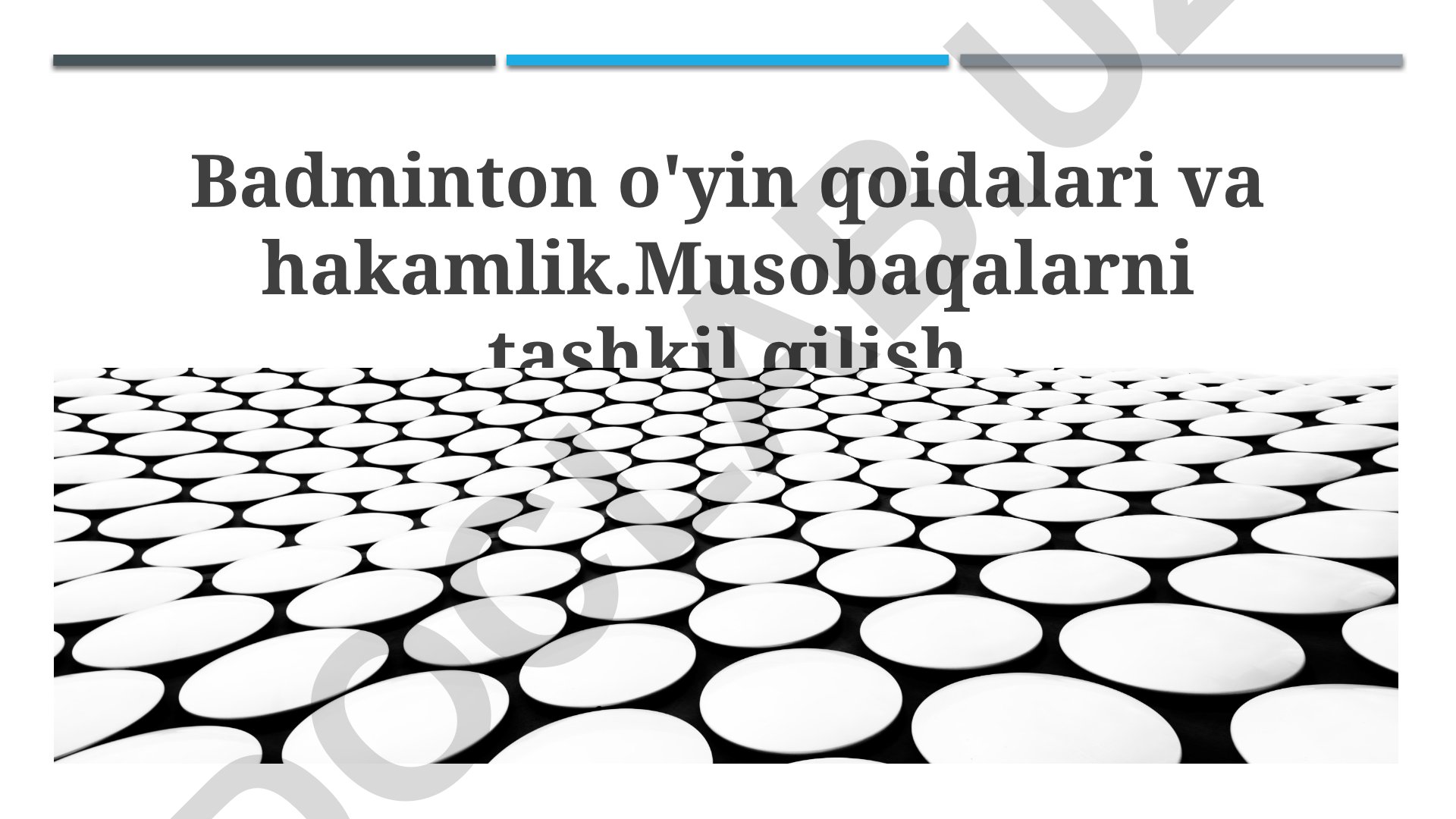 Badminton o'yin qoidalari va musobaqalarni tashkil qilish