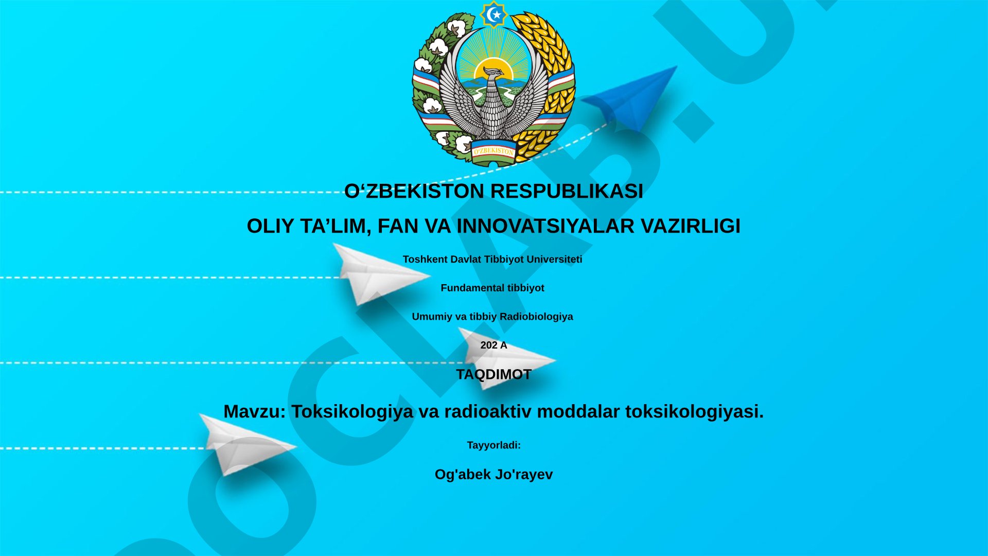 Toksikologiya va radioaktiv moddalar toksikologiyasi