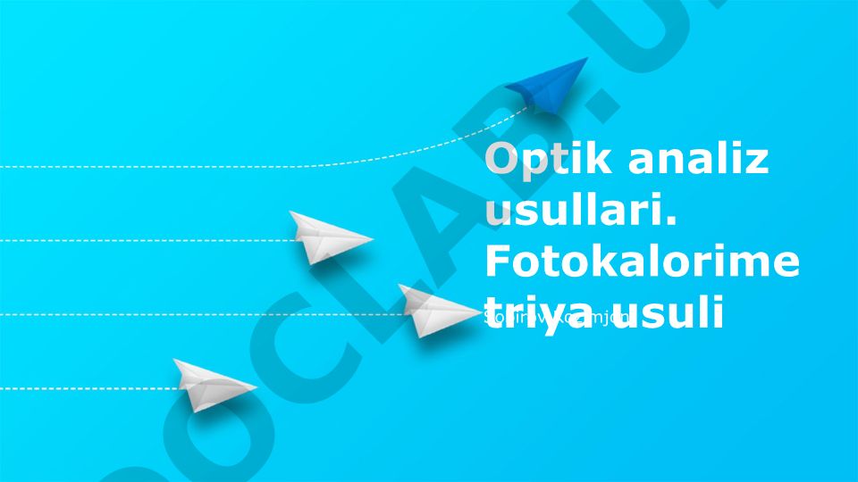 Optik analiz usullari va fotokolorimetriya metodining amaliy qo'llanilishi