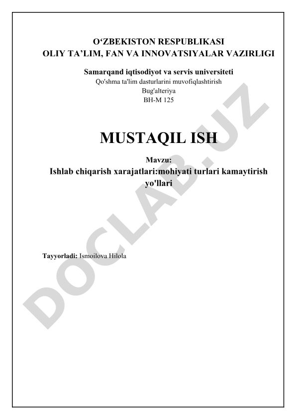 Ishlab chiqarish xarajatlari: mohiyati, turlari va kamaytirish yo'llari