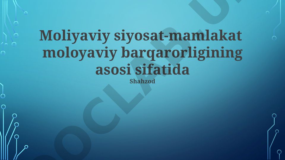 Moliyaviy siyosat va moliyaviy barqarorlik
