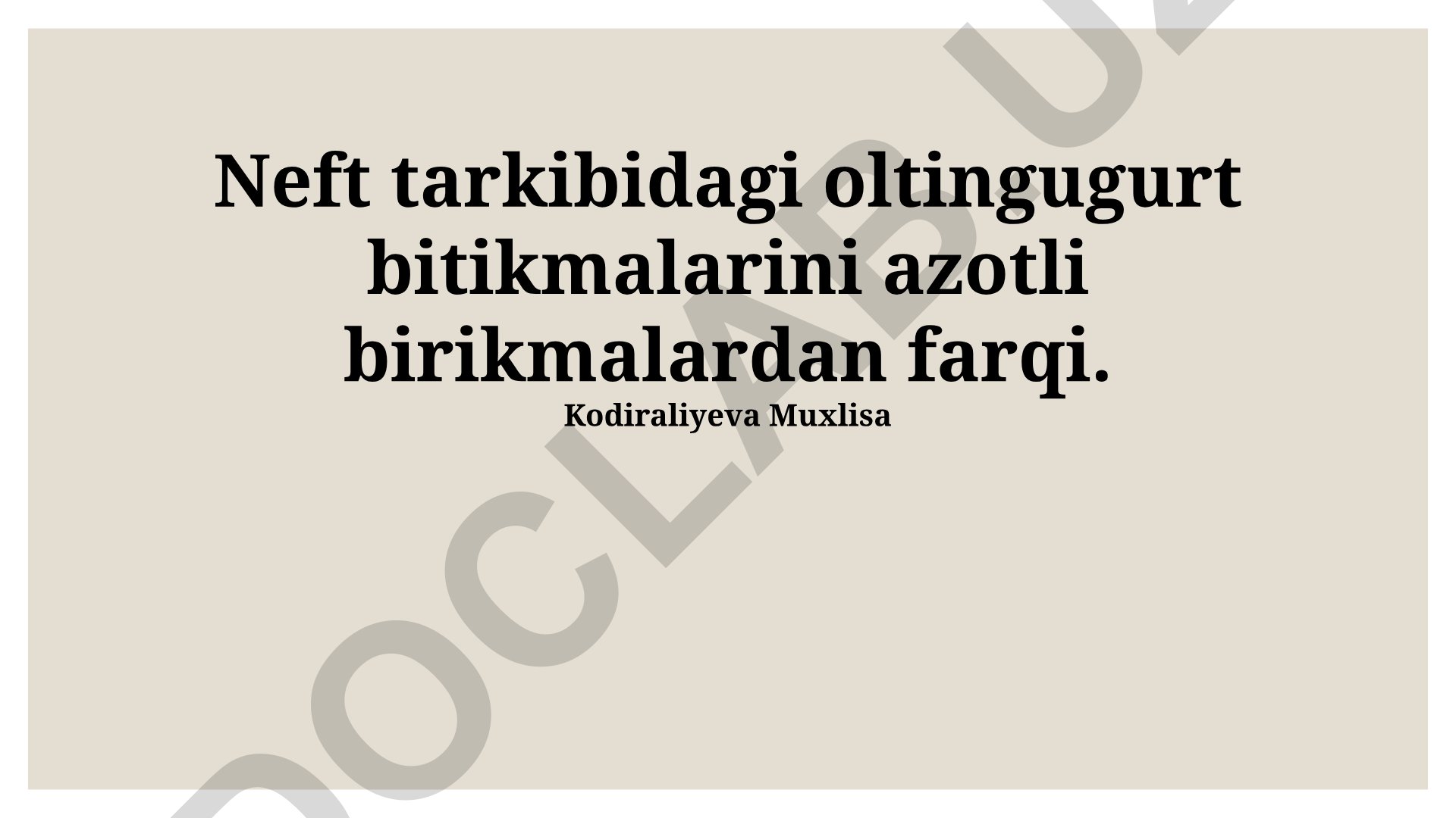 Neft tarkibidagi oltingugurt va azot birikmalarining farqlari va ta'siri