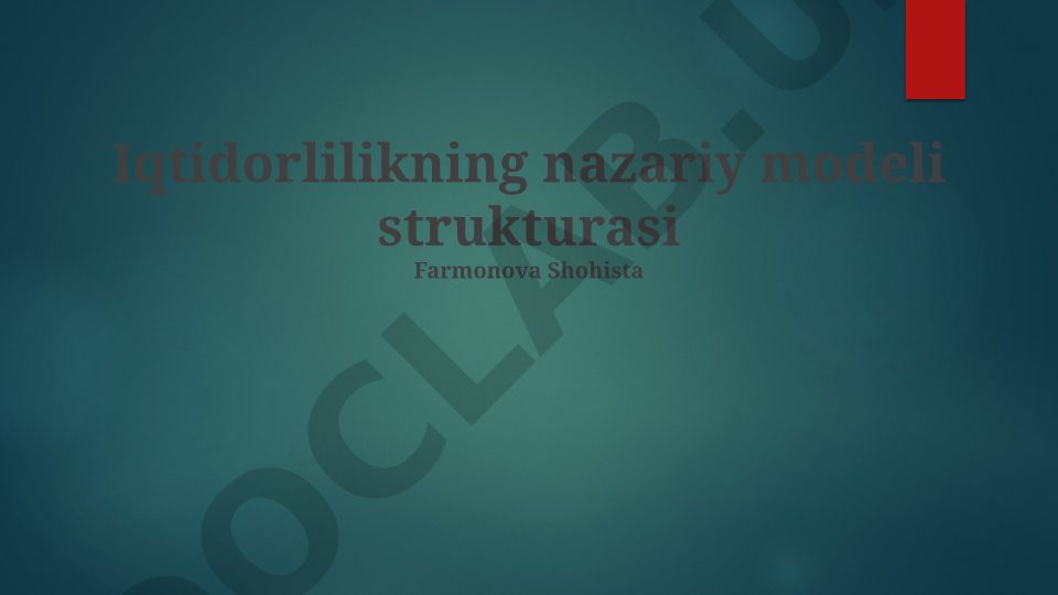 Iqtidorlilikning nazariy modeli strukturasi