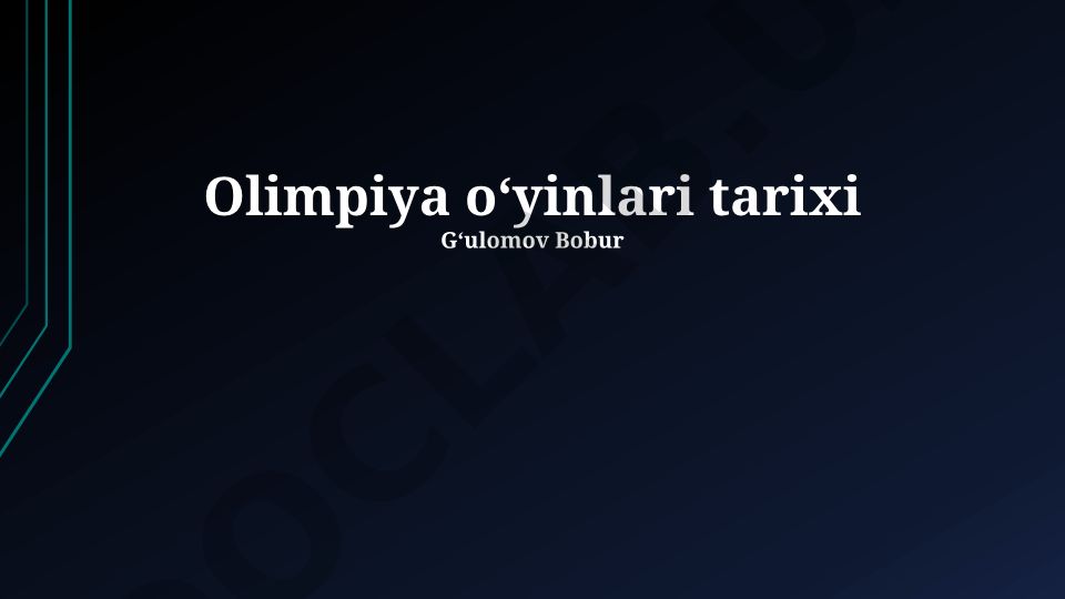 Olimpiya o'yinlari tarixi