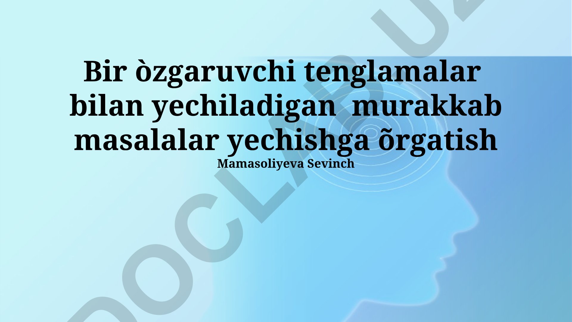 Bir o'zgaruvchili tenglamalar bilan murakkab masalalarni yechish