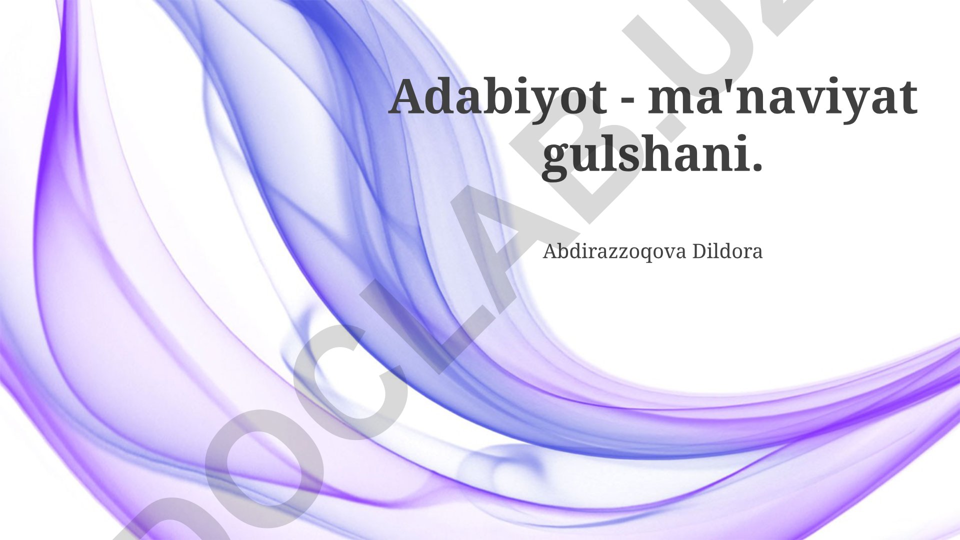 Adabiyot va ma'naviyatning o'zaro bog'liqligi