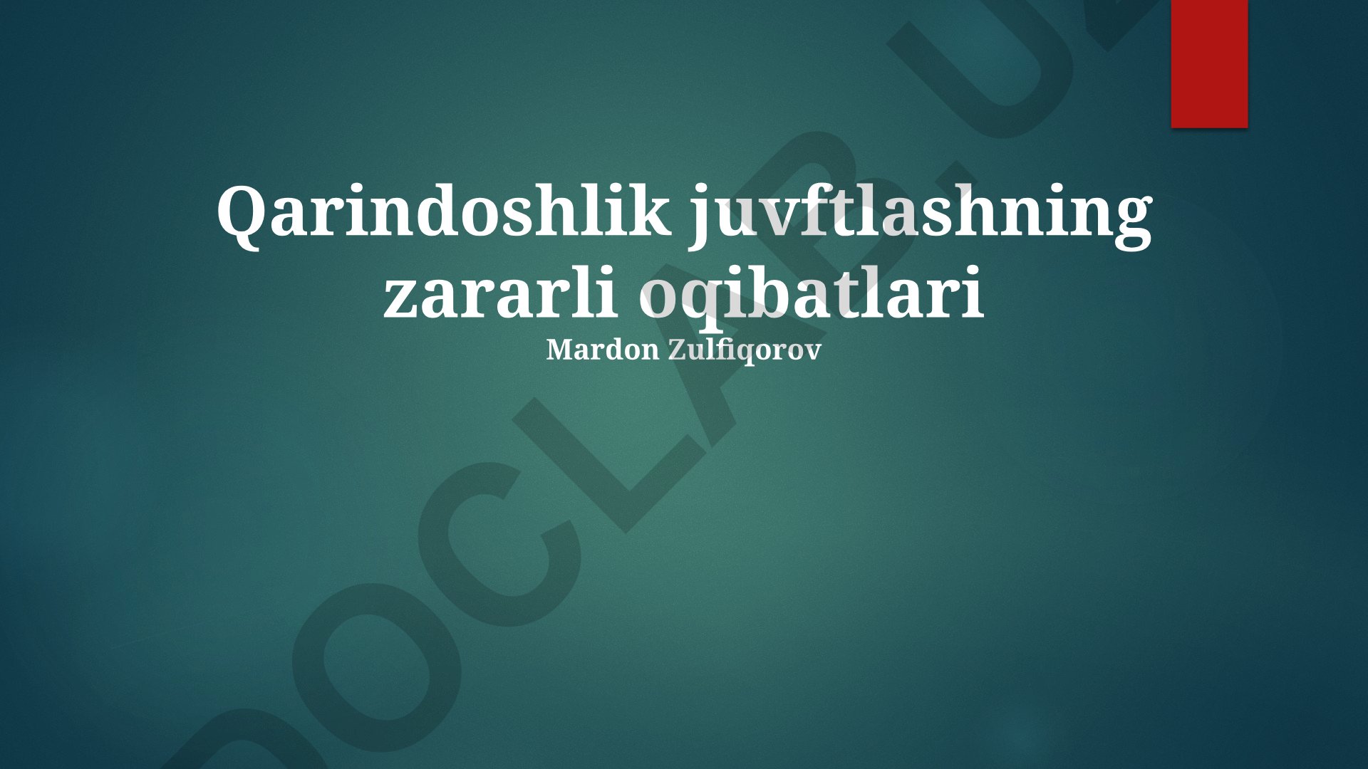 Qarindoshlik juvftlashning zararli oqibatlari