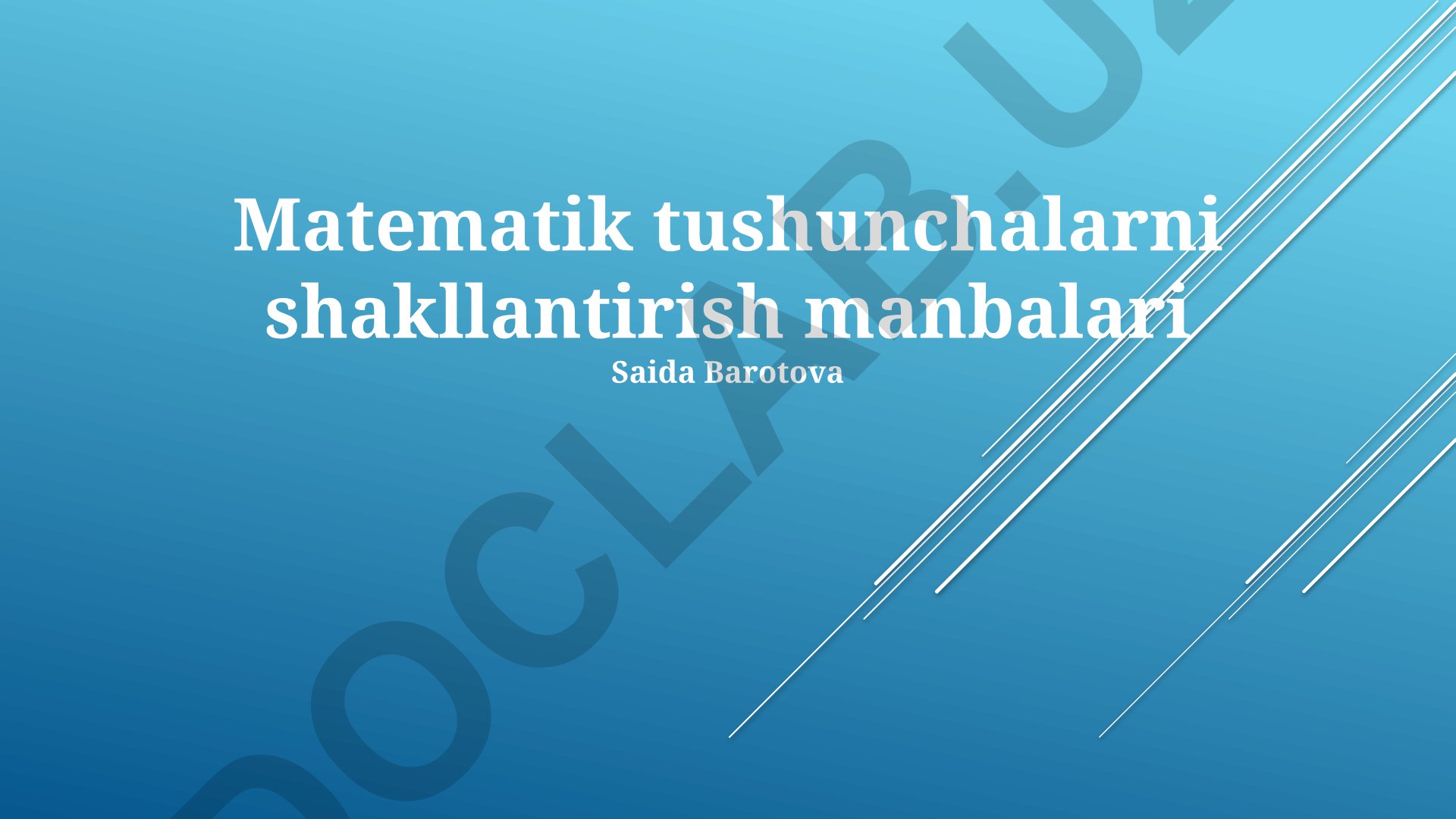 Matematik tushunchalarni shakllantirish manbalari