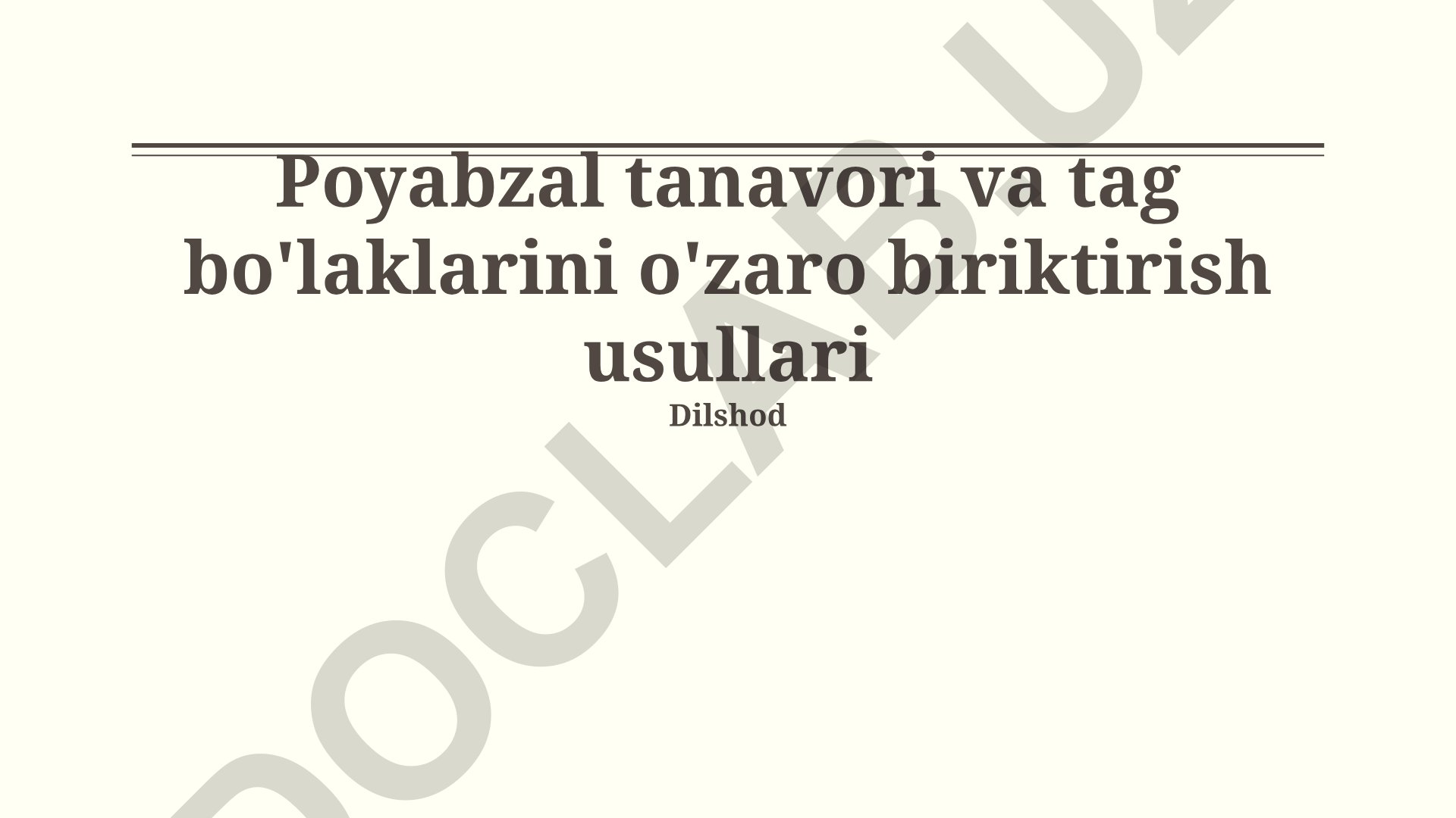 Poyabzal tanavori va tag bo'laklarini o'zaro biriktirish usullari