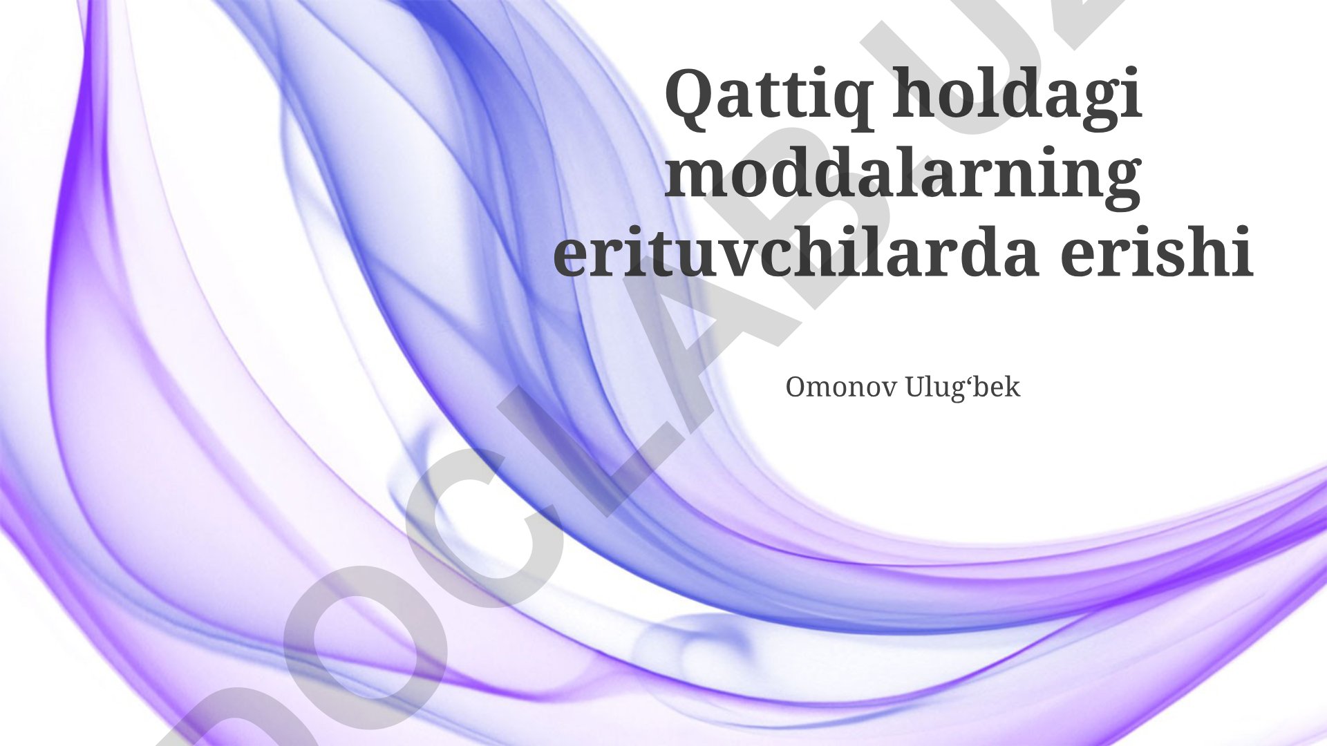 Qattiq moddalarning erituvchilarda erishi jarayoni va omillari