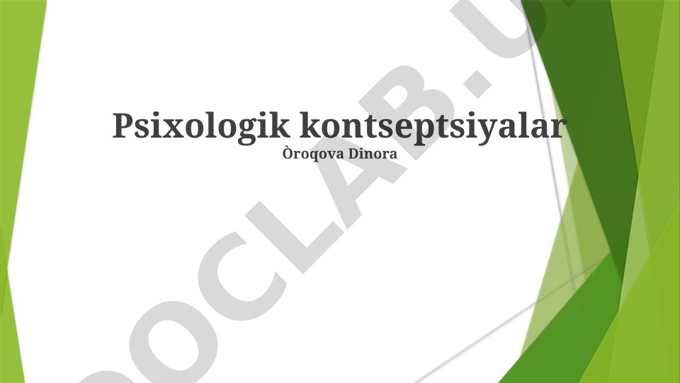 Psixologik kontseptsiyalar va muammo yechish usullari
