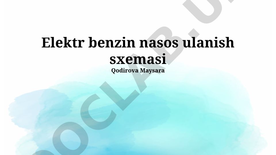 Elektr benzin nasos ulanish sxemasi
