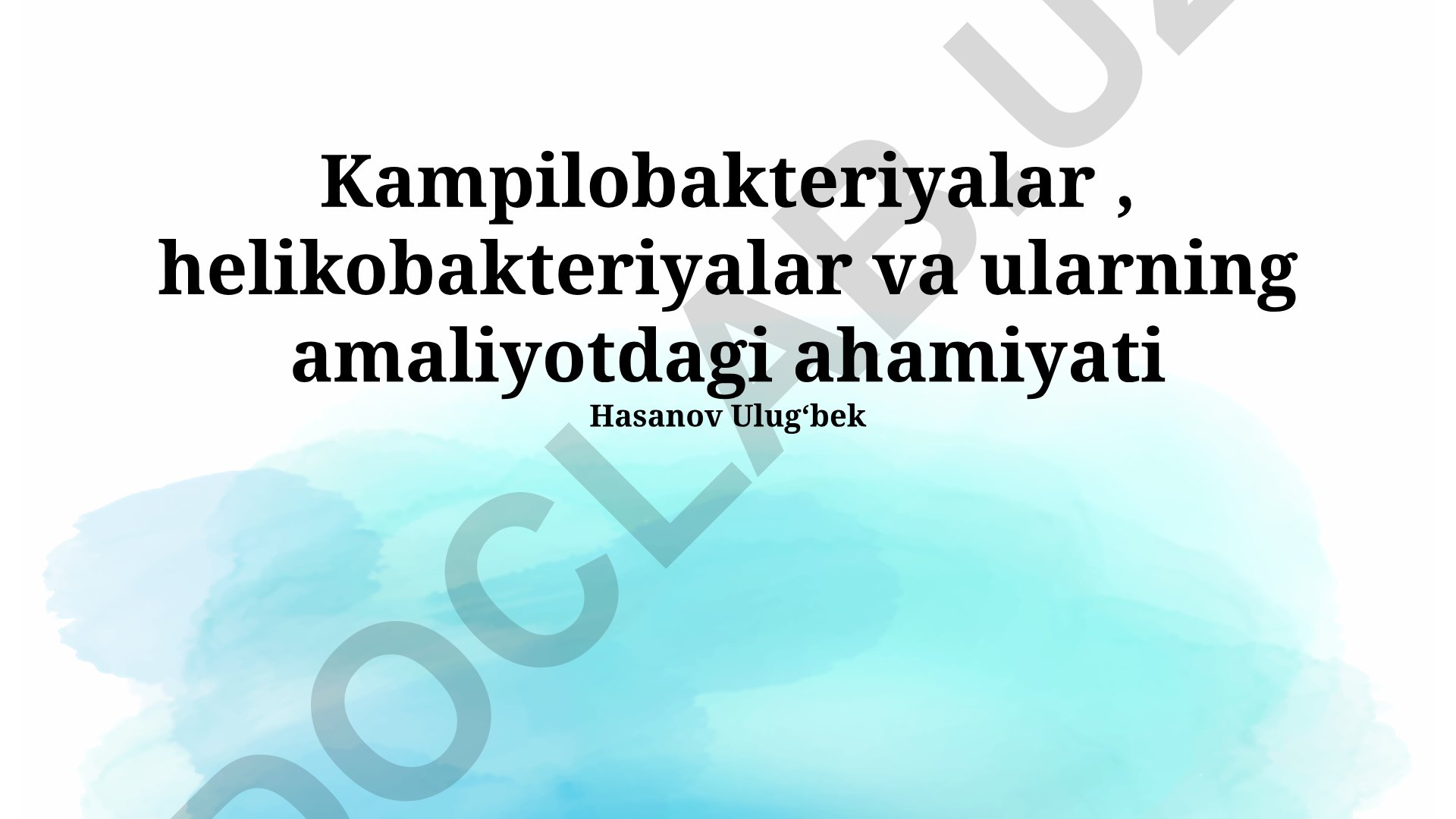 Kampilobakteriyalar va helikobakteriyalar: diagnostika, davolash va profilaktika
