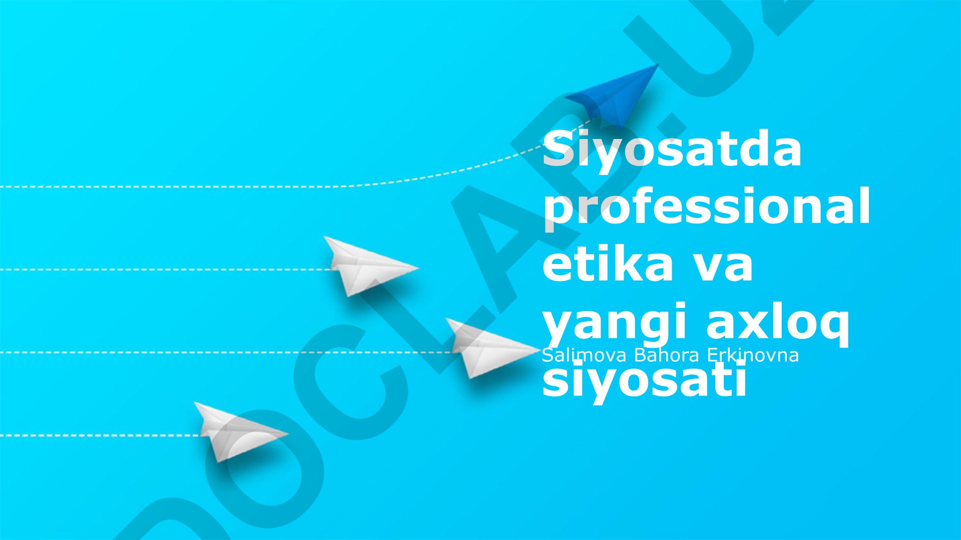Siyosatda professional etika va yangi axloq siyosati