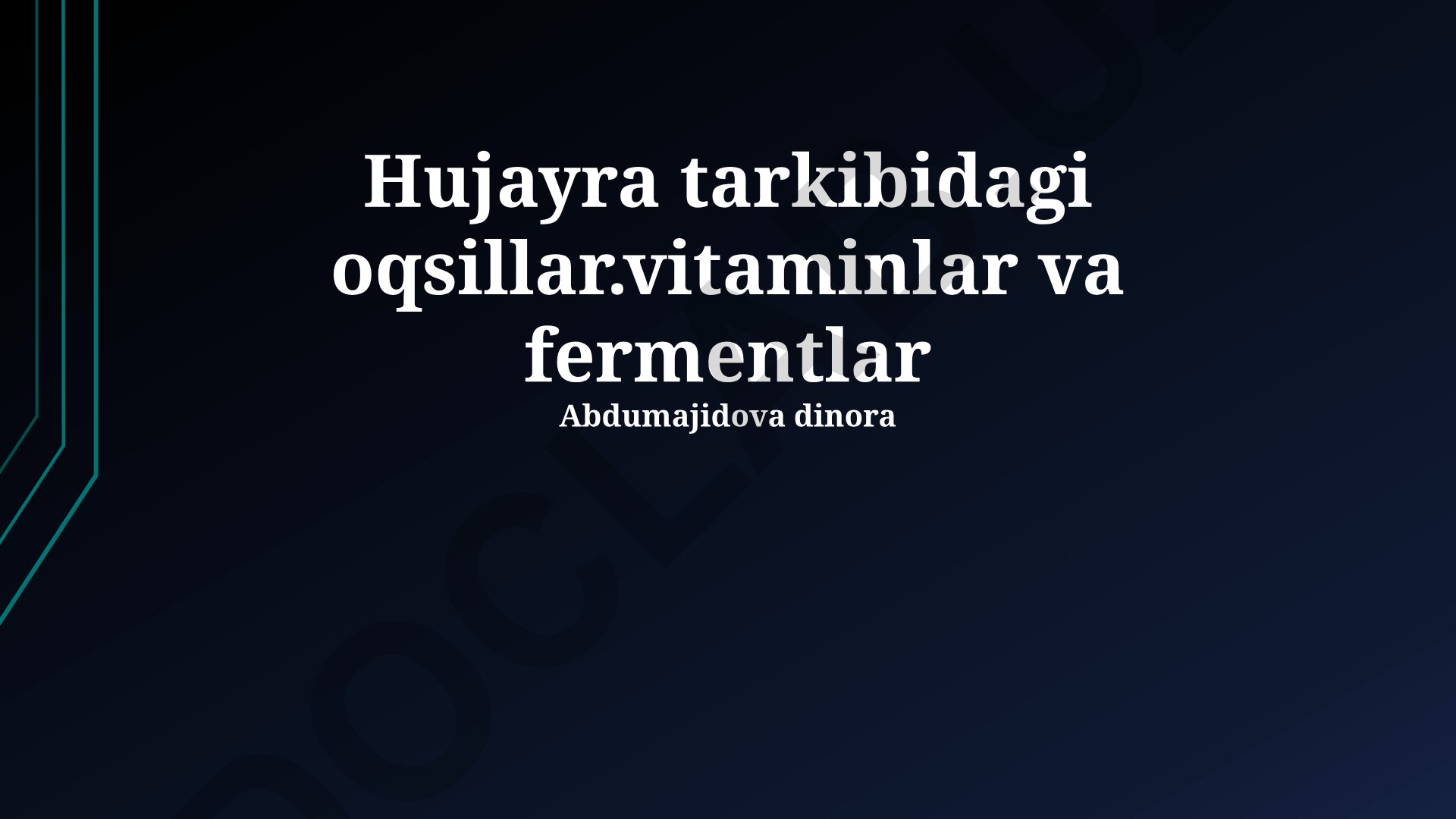 Hujayra tarkibidagi oqsillar, vitaminlar va fermentlar