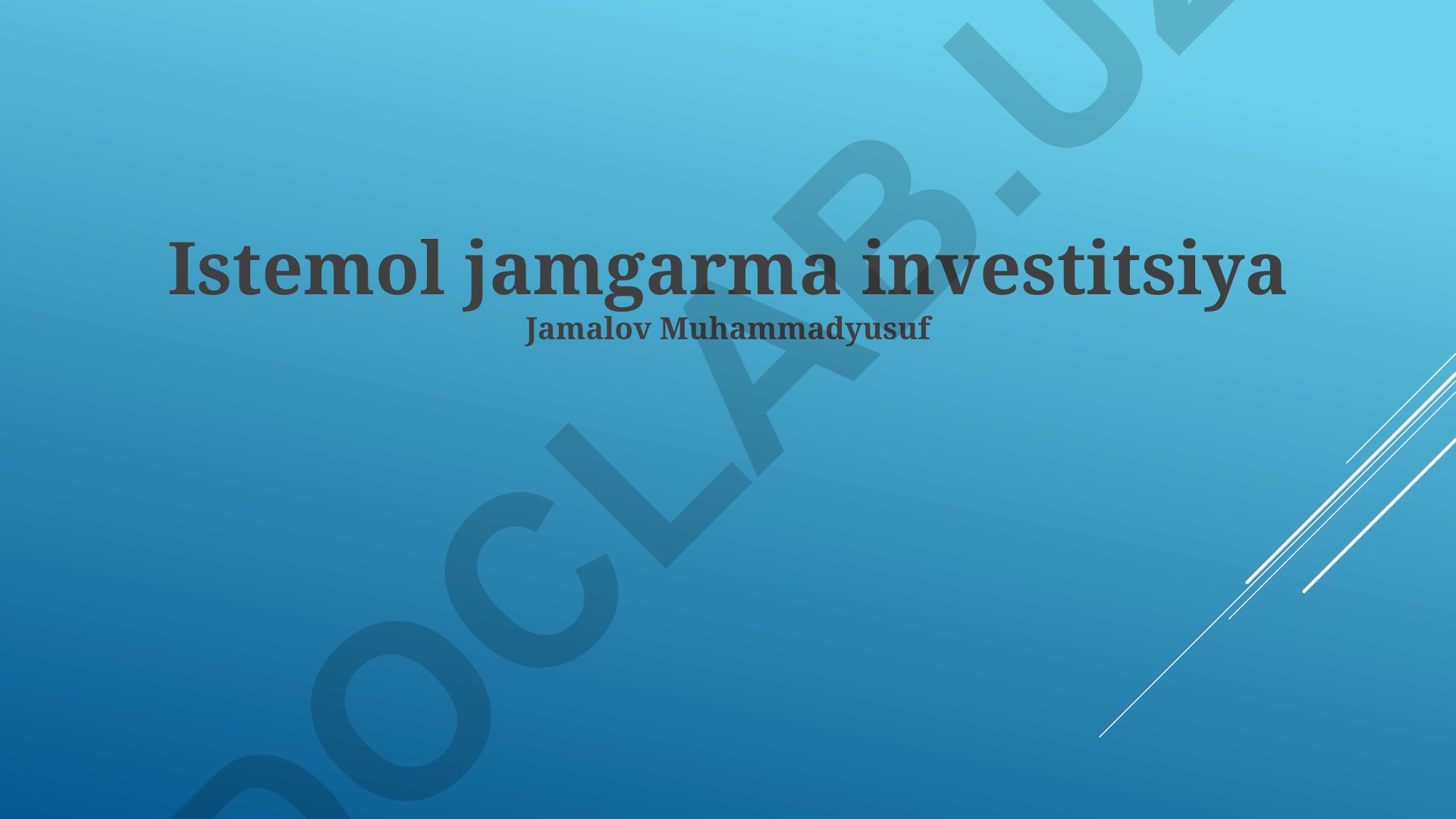 Sarmoya va iste'mol o'rtasidagi bog'liqlik