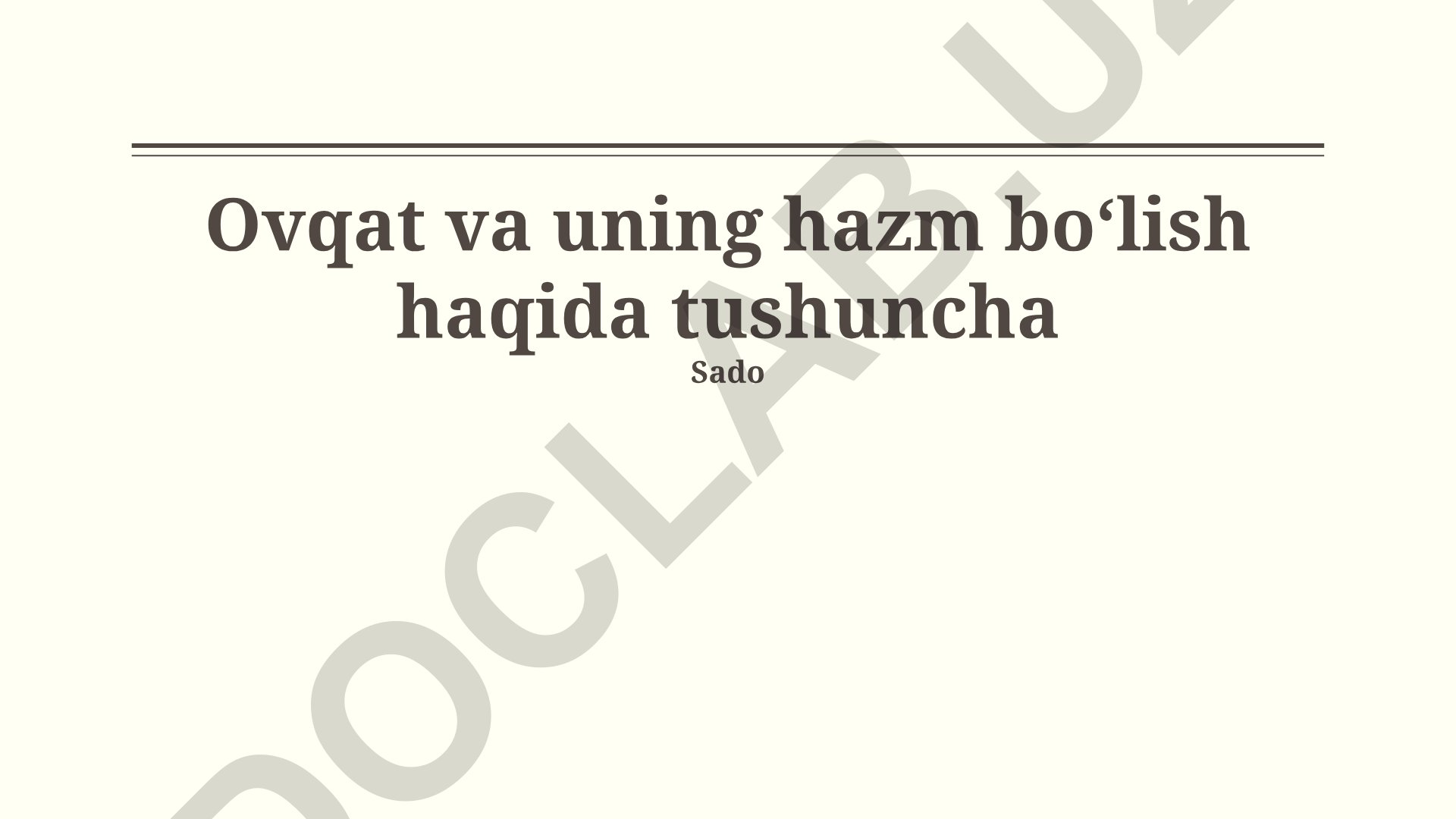 Ovqat hazm qilish tizimi va jarayoni