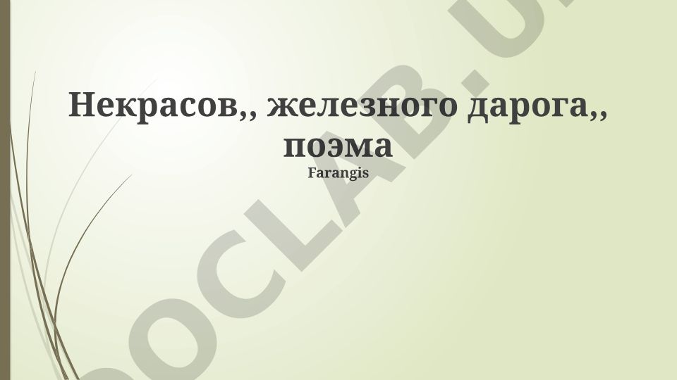 Образ России и художественные особенности поэмы Некрасова «Железная дорога»