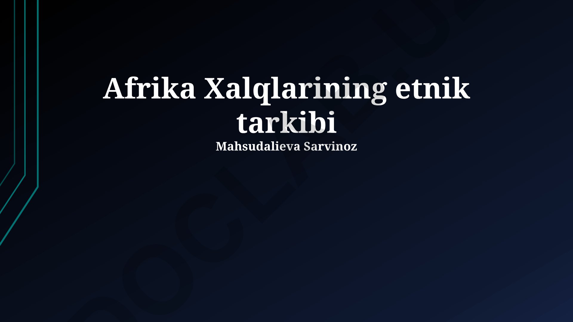 Afrika Xalqlarining etnik tarkibi