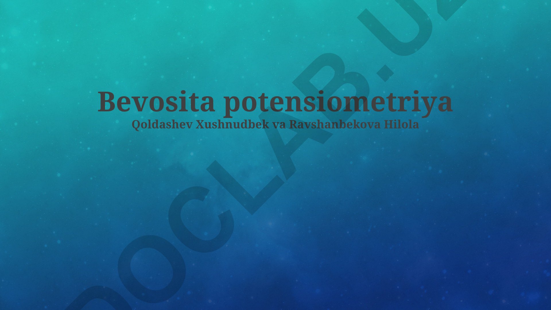 Bevosita potentsiometriya: turlari, qo'llanilishi va asoslari