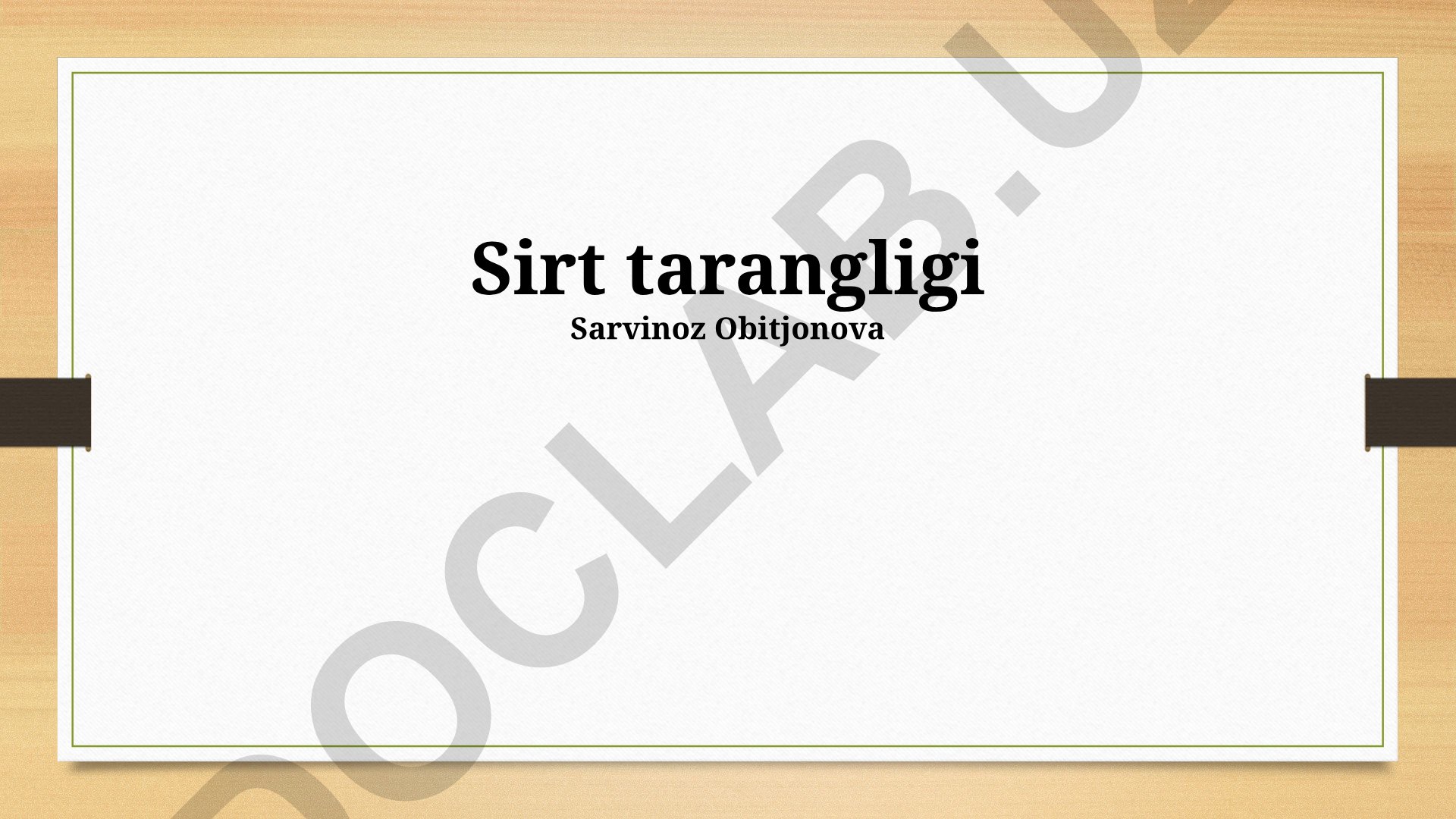 Sirt tarangligi va tortish kuchining musiqiy asboblarga ta'siri