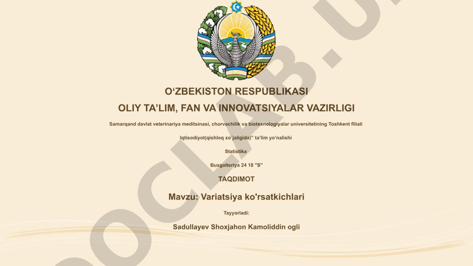 Variatsiya ko'rsatkichlari