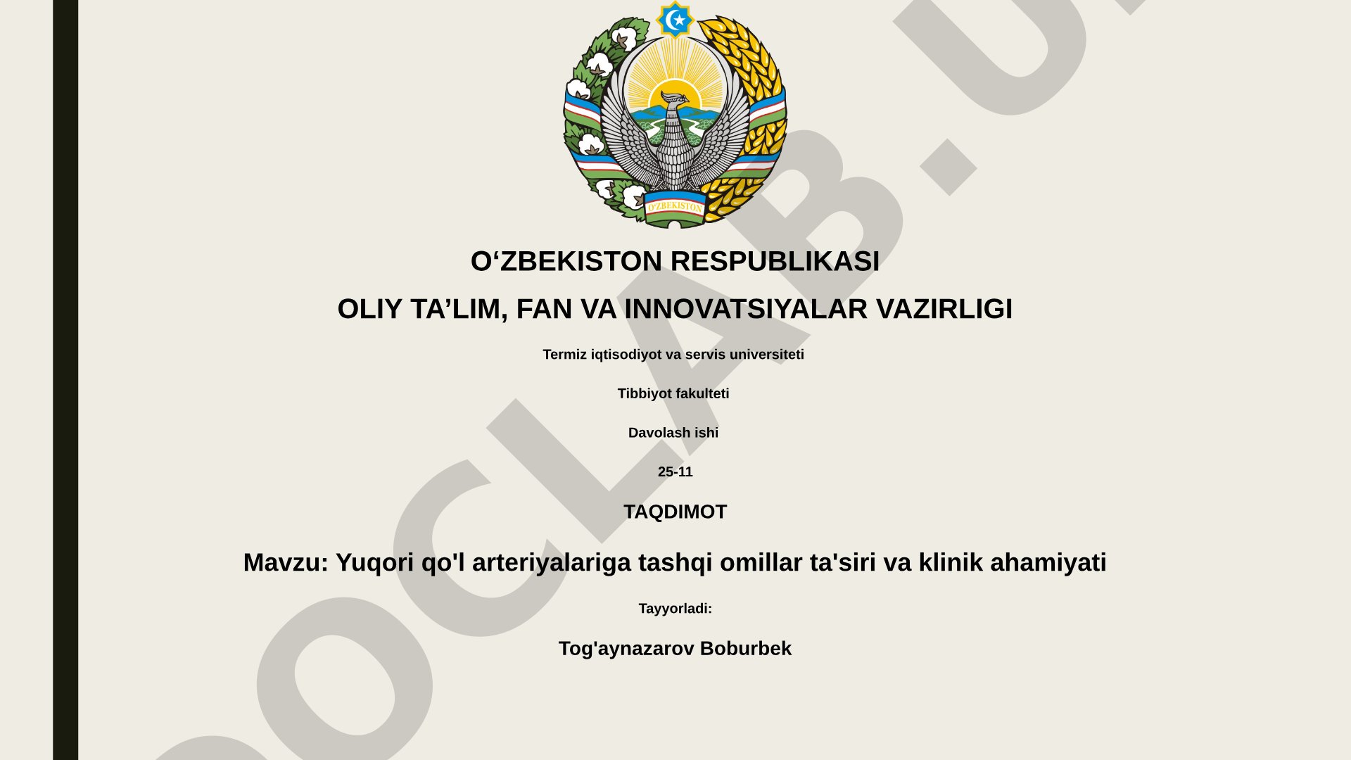 Yuqori qo'l arteriyalariga tashqi omillar ta'siri va klinik ahamiyati