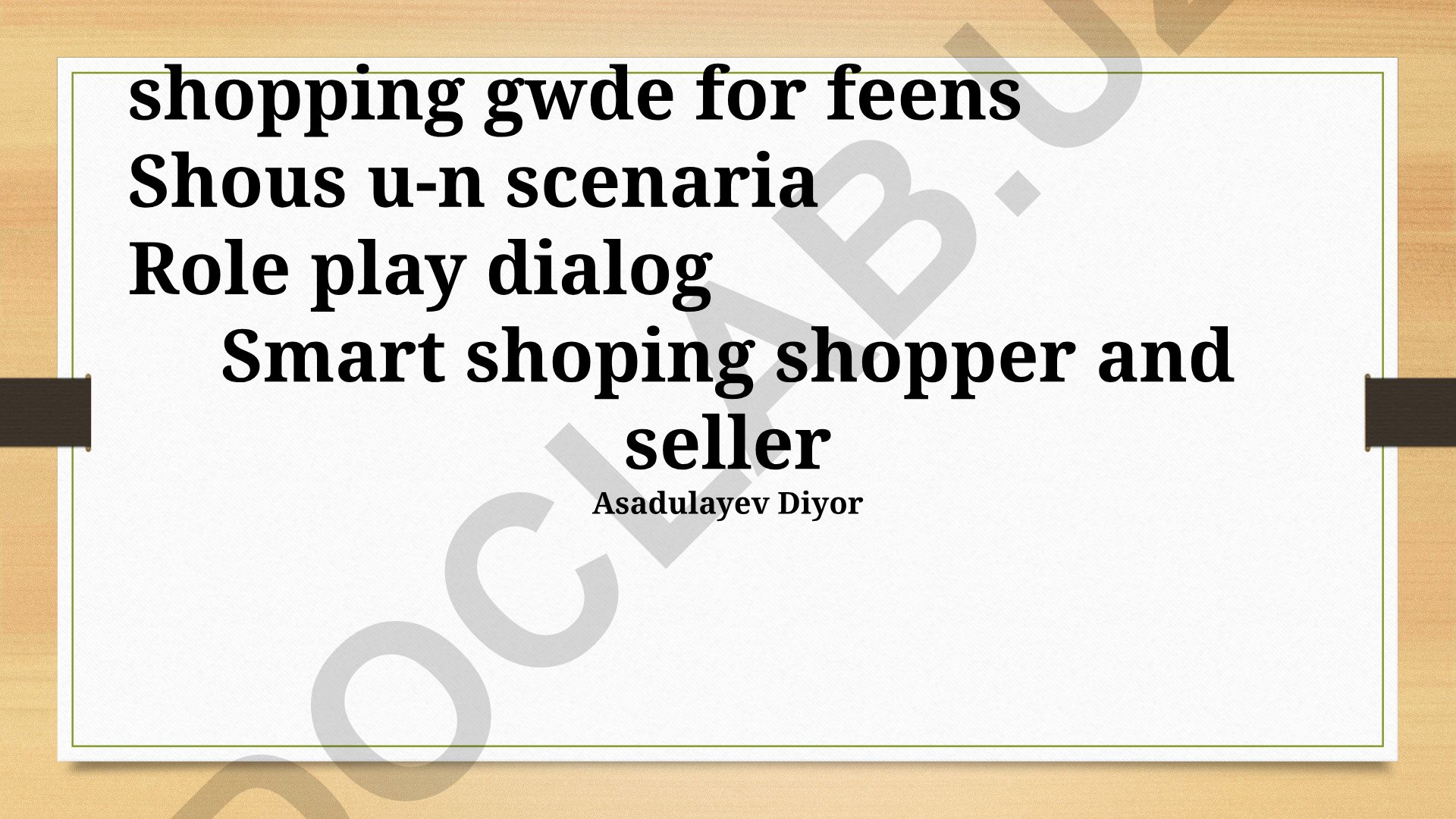 Smart Shopping Strategies for Teens: Buyer's Guide and Role Play