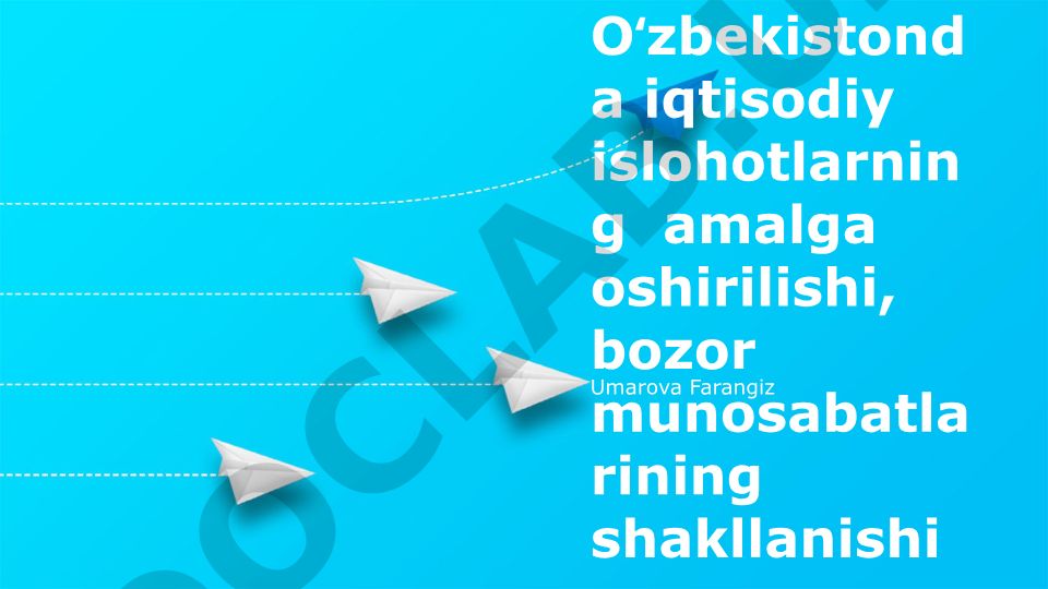 Oʻzbekistonda iqtisodiy islohotlar va bozor munosabatlari