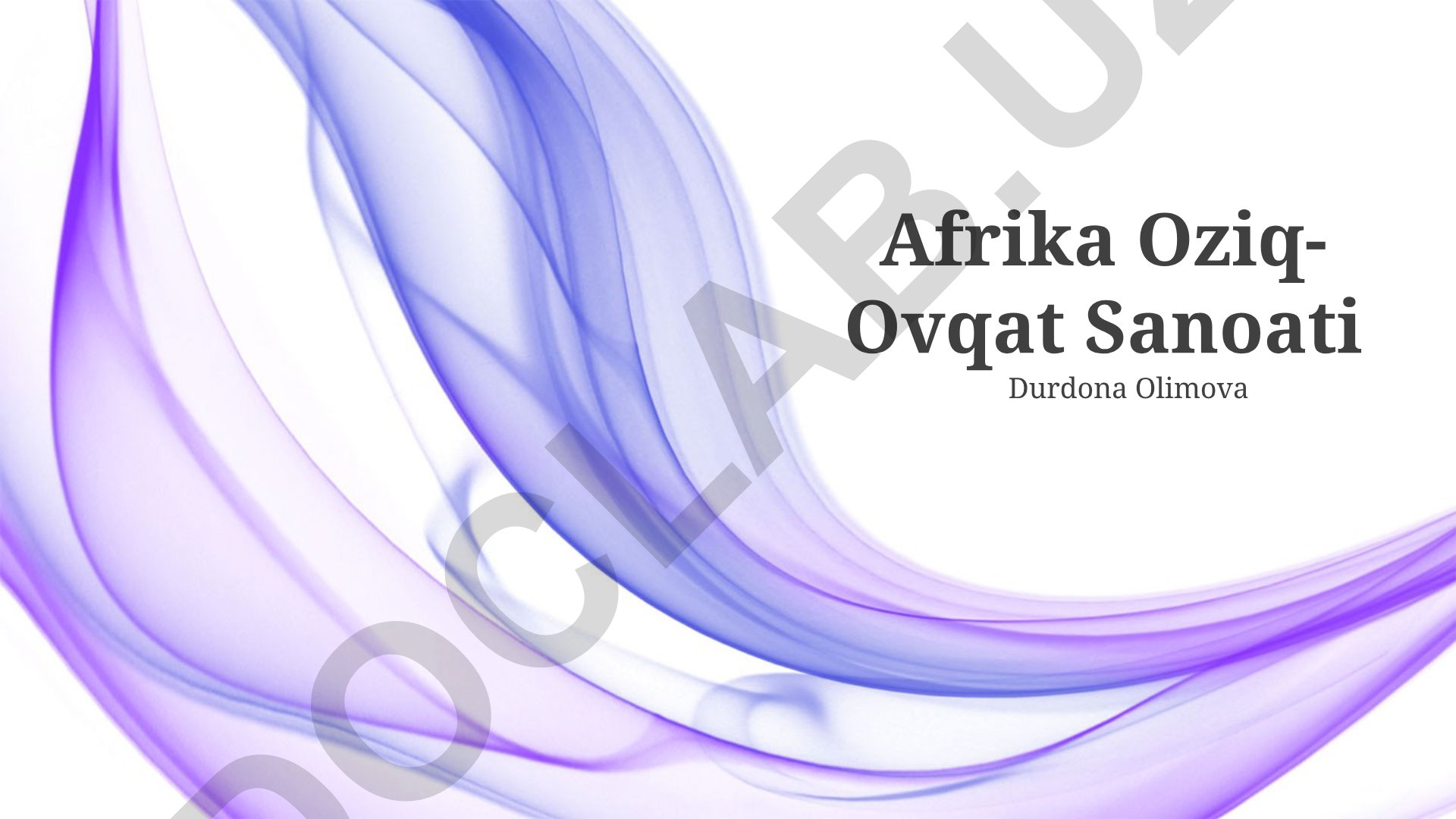 Afrika oziq-ovqat sanoati: rivojlanish tendentsiyalari va tarixi