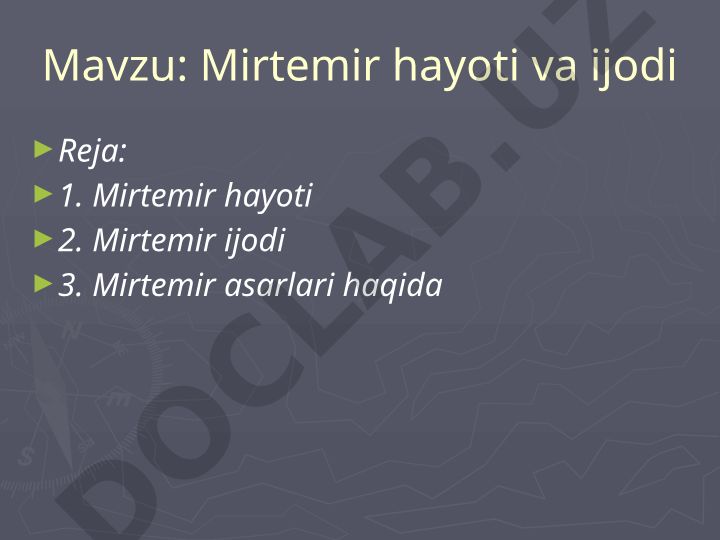 Mirtemir hayoti va ijodi