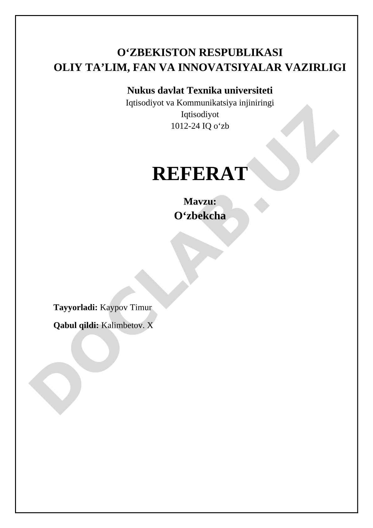Oʻzbekcha